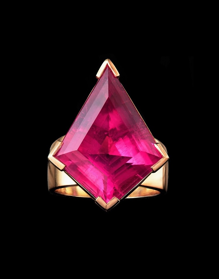 rubellite kite ring black